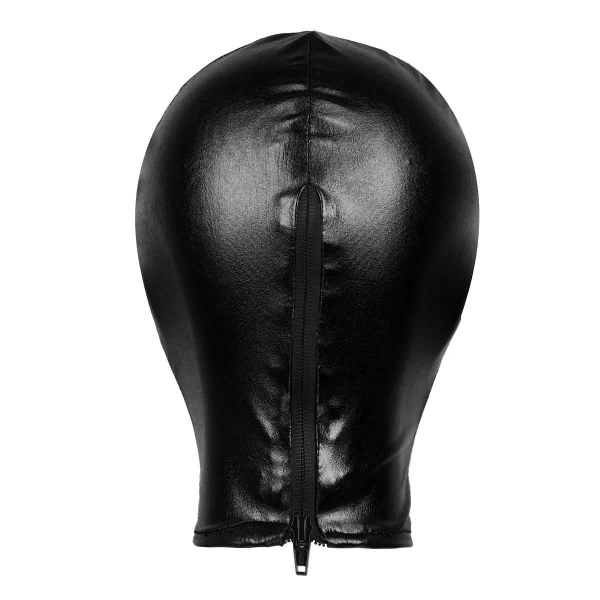 Masque facial de Cosplay unisexe pour hommes et femmes, en Latex métallique brillant, trou de bouche ouvert, couvre-chef complet, capuche pour Costume de jeu de rôle