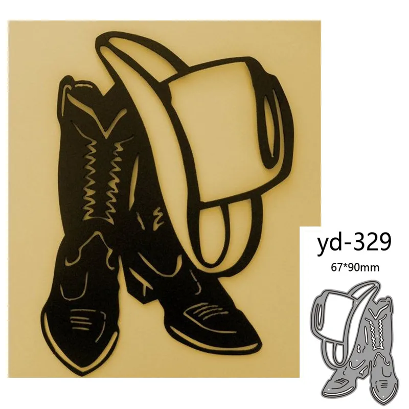 Metal Cutting Dies Cowboy hat and boots Decoration Scrapbook Paper Craft Knife Mould Blade Punch Stencils