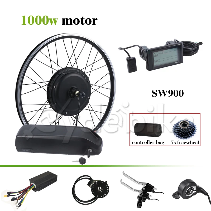 

Electric Bike Kit 48V 1000w Electrical Bike Kit For 20" 24" 26" 27.5" 28" 29" 700c Bicycle With 48v 12.5ah Lithium Battery