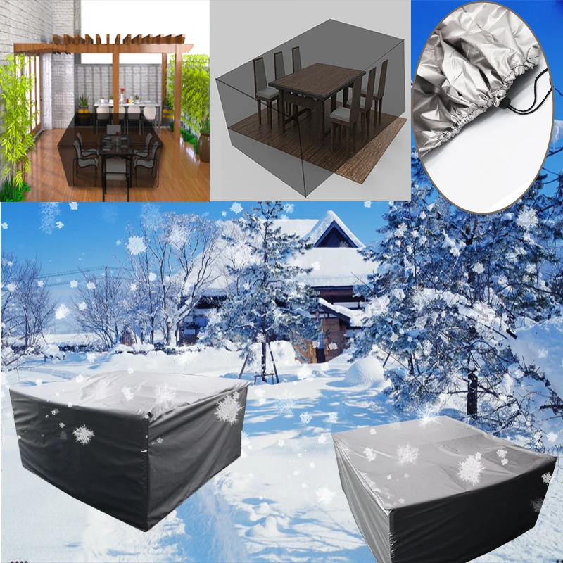 Waterproof Outdoor Patio Garden Furniture Covers Windproof Rain and Snow UV Chair Covers For Sofa Table Dustproof Cover 150 size