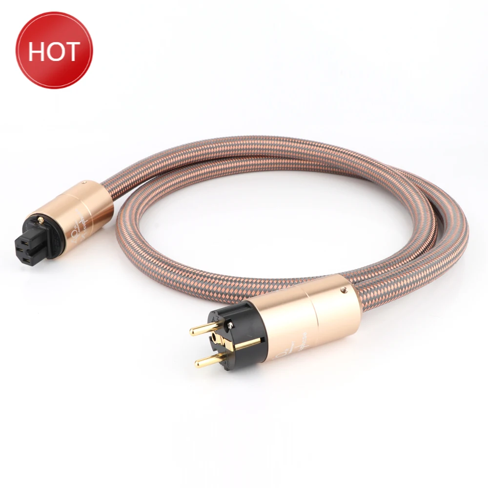 

hot selling HI End Schuko Power Cord CD Amplifier Amp AU/US/EU Power Plug Cable HIFI AC Mains Power CableEU Schuko Power Iine