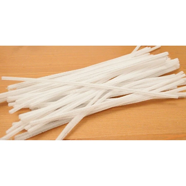 100 Pcs 30cm creation pipe cleaners, white