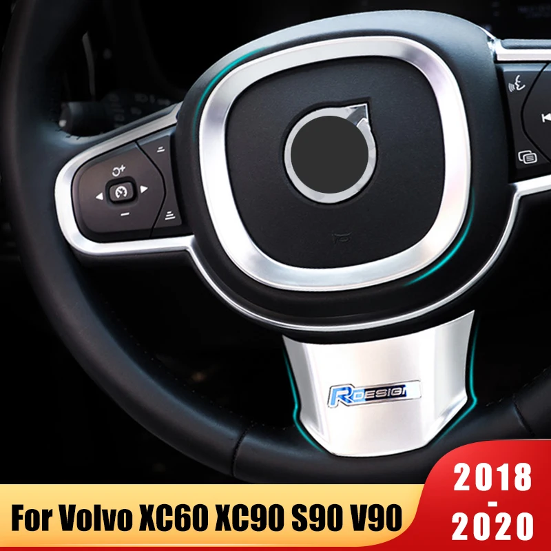 For Volvo XC60 XC90 V90 S90 2018 2019 2020 2021 2022 2023 Car Steering Wheel Trim Sequin Cover Sticker ABS Plastics Accessories