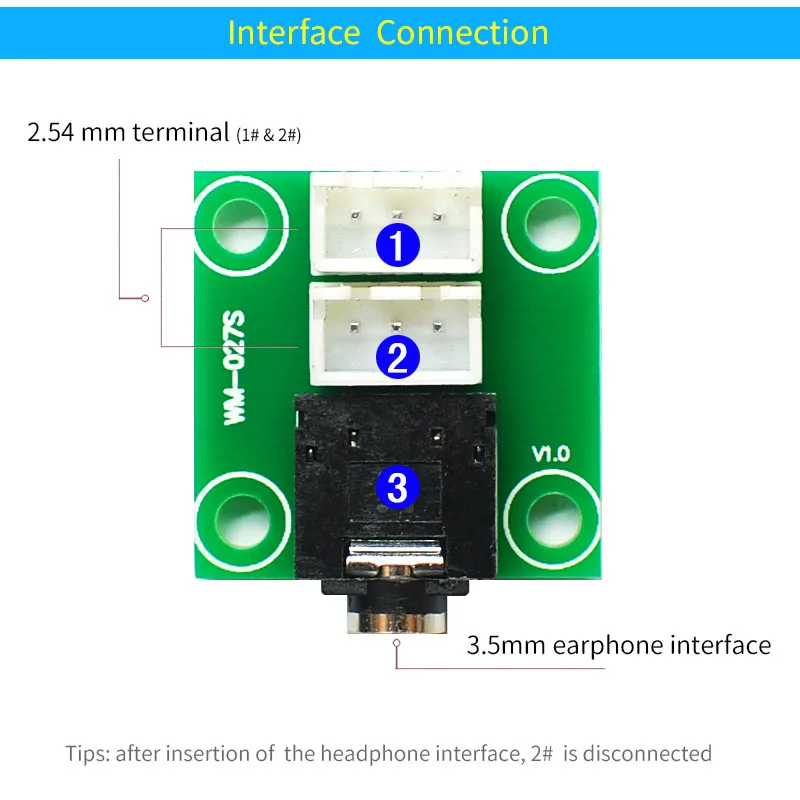 UNISIAN 1/4PCS AUX Connector Audio Signal Connection Board Earphone Jack Aux 3.5mm Socket to 2.54 mm 3pin interface Adapter