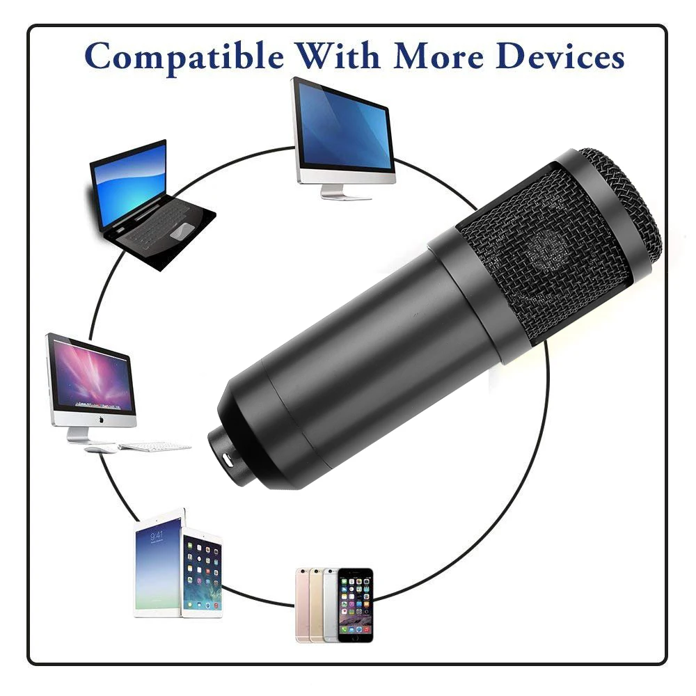 Kebidu Professional BM800 караоке-микрофон студийный конденсаторный микрофон для KTV радио поддержка большой диафрагмы набор микрофонов для прямой трансляции