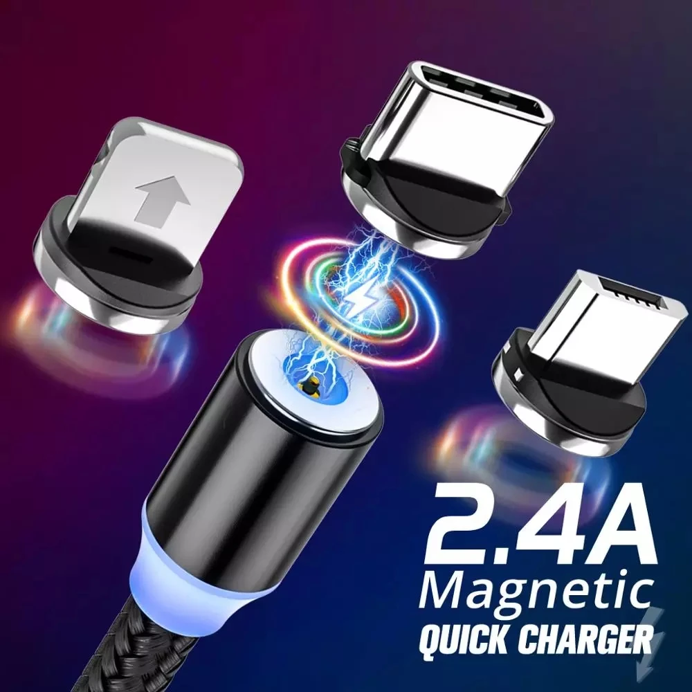 5PCS Round Magnetic Cable plug Type C Micro USB C Plugs Fast Charging Cable Adapter Phone Microusb Type-C Magnet Charger Plug