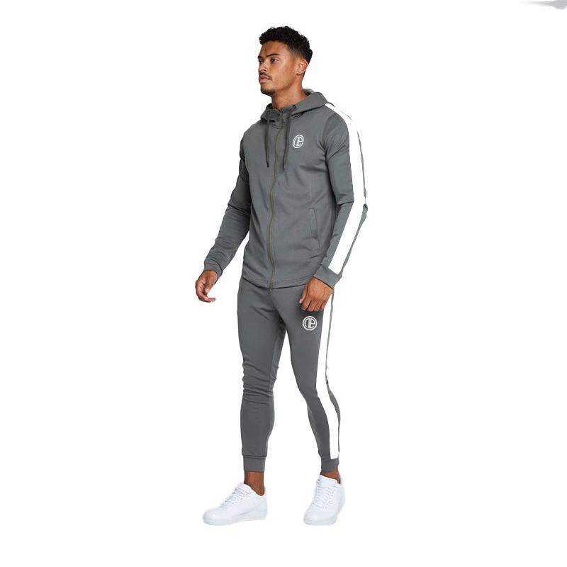 Men Sports Wear Hoodies+Pants New Mens Set Long Sleeve Stand Collar Sweatshirt Sports Set Gyms tracksuit Clothes Brand Suit