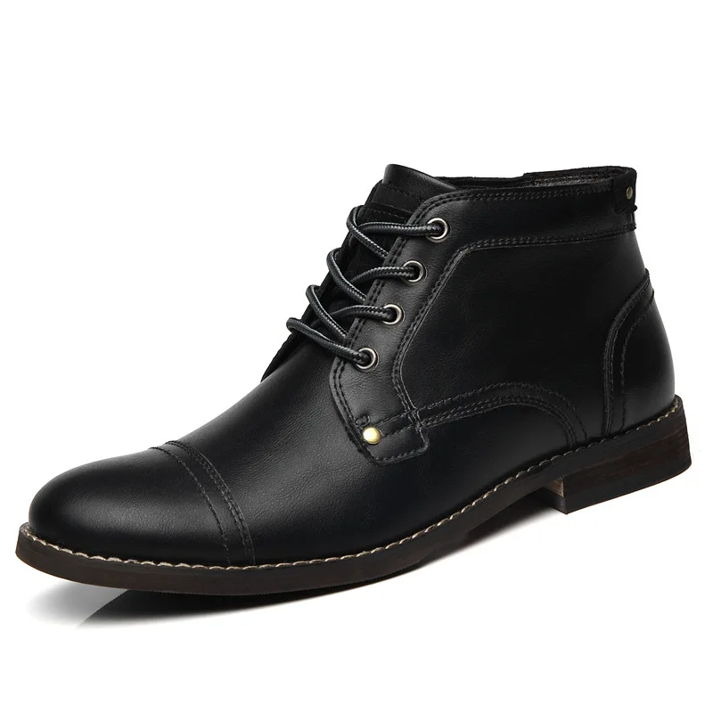 Handcraft Retro Men Leather Boots 2020 New Autumn Men Shoes Big Size 38 46 Casual British Basic Men Western Boots s98 image 6