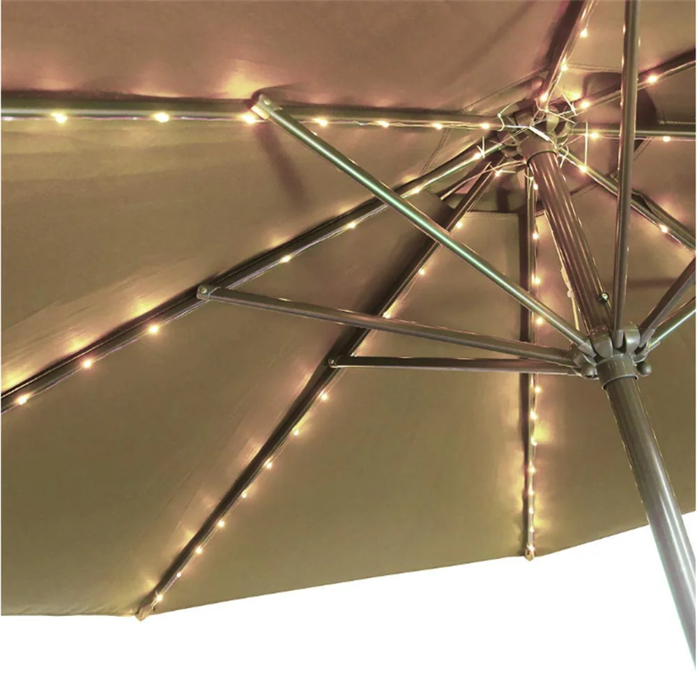 Umbrella Light Solar Light 104 LED String Light Outdoor Waterproof IP67 For Holiday Vacation Party Tent Dinner Seaside Decora