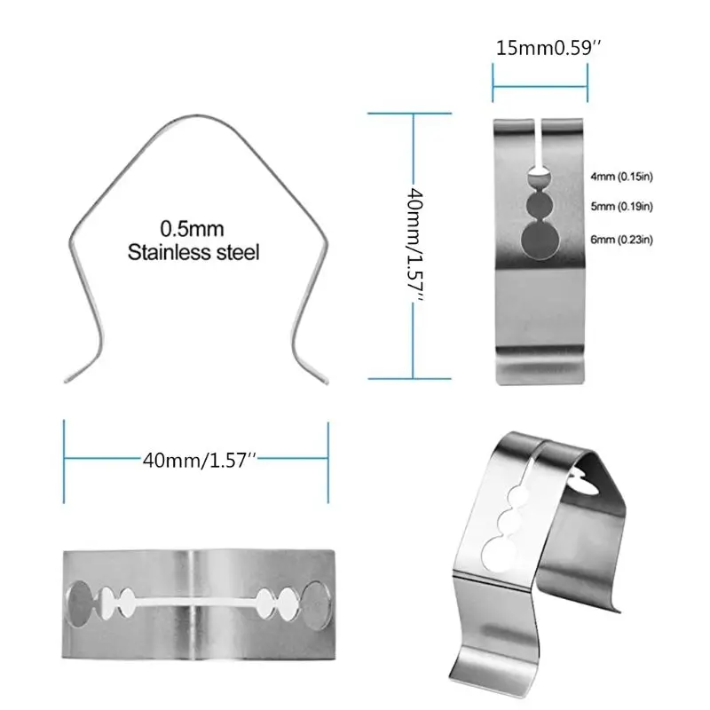 Stainless Steel BBQ Thermometer Probe Klip Pemegang Anti Karat Scald Mencegah Asap dengan 3 Lubang