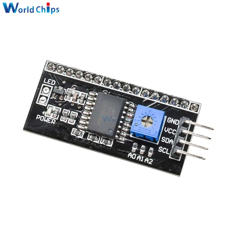 LCD1602 1602 Module Blauw/Geel Groen Scherm 16X2 Karakter Lcd Display Module PCF8574T PCF8574 Iic I2C Interface 5V Voor Arduino