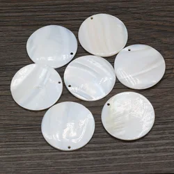 10PC Natural Mother of Pearl Shell Pendant Round Freshwater Shell Beads Charms for Women Jewelry Making DIY Necklace Earrings