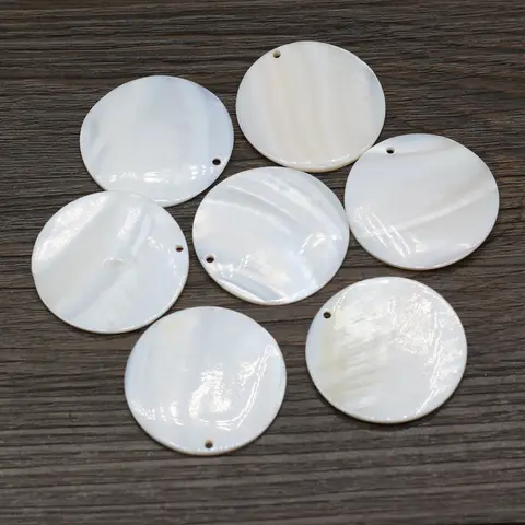 10PC Natural Mother of Pearl Shell Pendant Round Freshwater Shell Beads Charms for Women Jewelry Making DIY Necklace Earrings