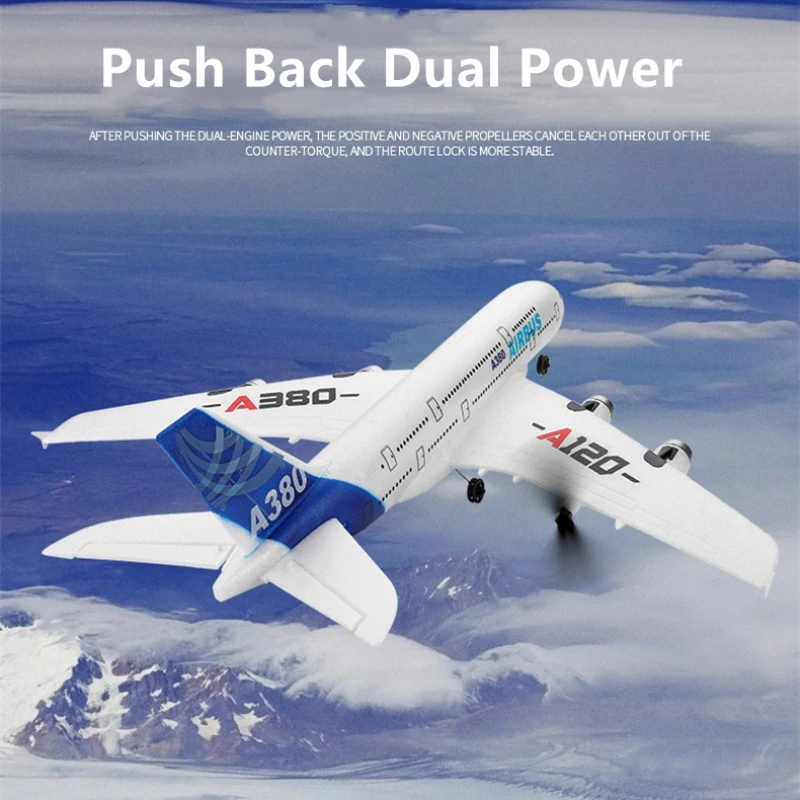 Simulation A380 EPP Foam 6-Axis Gyro Remote Control Airplane Toy 3CH 51CM Large 360° Flip LED Lighting Fixed Wing RC Plane Model