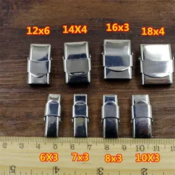 10pcs/lot Stainless Steel Bracelet End Clasps Hooks fit Rectangle Hole Leather Connectors for DIY Jewelry Making
