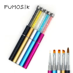 Brushes for manicure Nail Art Tool Carving Pen Acrylic UV Gel nails Extension Liner Grids Flower DIY Design Drawing Liner Brush