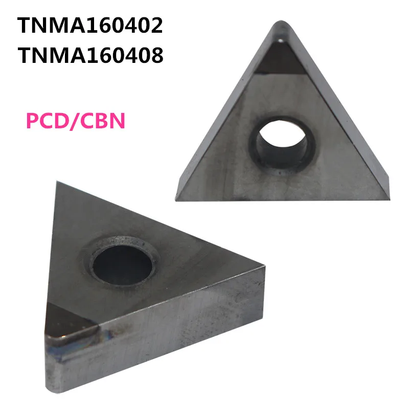 Tour à découper les Inserts en carbure, lame en diamant CNC, TNMA160402 TNMA160404 TNMA160408 PCD CBN, 2 pièces