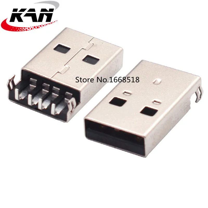 10pcs sinking plate USB socket Am90 degree USB interface socket pin A male interface male socket charging interface vinyl