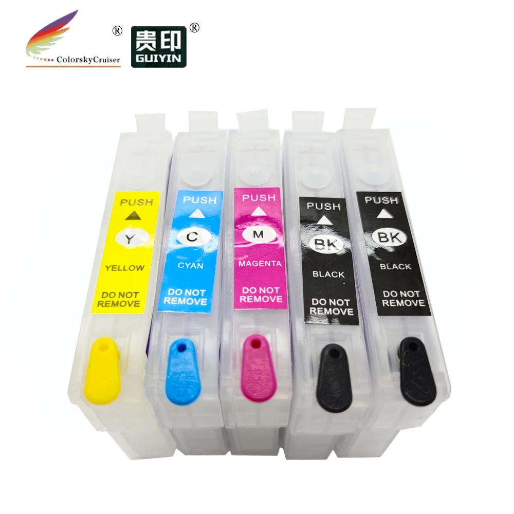 (RCE1381-133) refillable refill ink cartridge for Epson T1381 T1331 - T1334 Stylus Office TX320F TX235F TX420W TX430W 5pcs