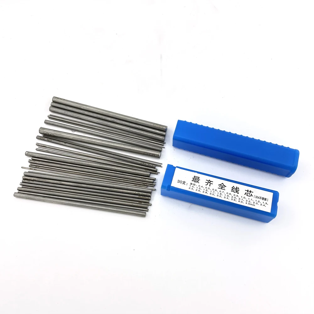 

30Pcs Stainless Steel Cored Rod Wire Round Welding Bars Solder Jewelry Necklace Earrings Ring Making Tool for Jeweler 0.5-5.0mm