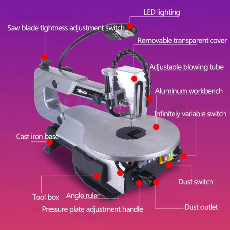 Small Mini Woodworking Cutting Machine Engraving Saw Multifunctional Electric Wire Saw Machine, Woodworking Benchtop Jigsaw