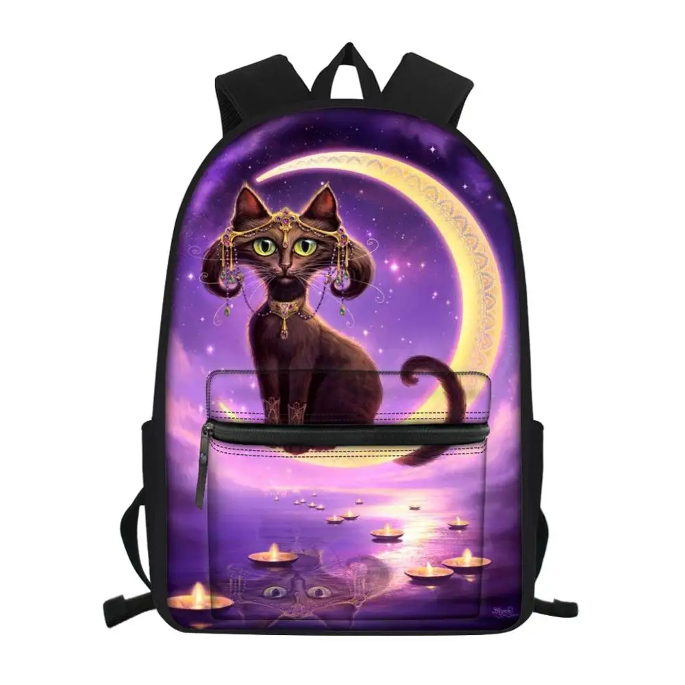 Fashion Children's Little Canvas Backpack Cats Pattern School Bag for Boys Girls Book Bags Cartoon Animal Travel Kids Backpacks