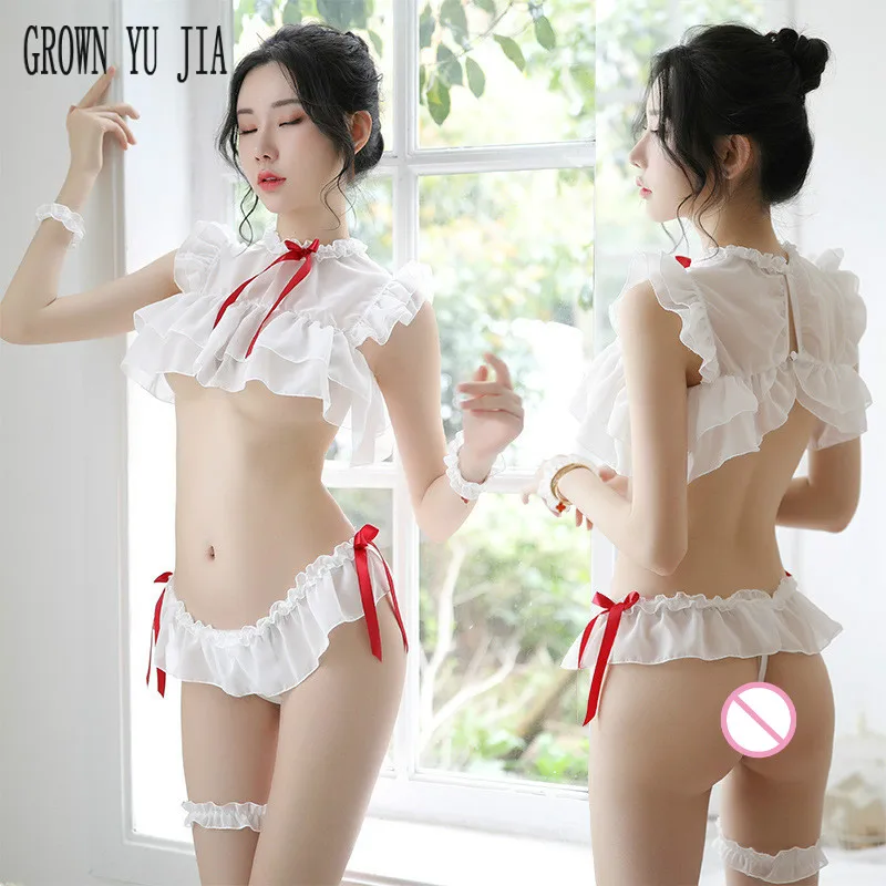 

Harajuku set sexy lingerie hot nurse uniform white Erotic maid cosplay T-back porno babydoll sexy japanese lingerie pajamas