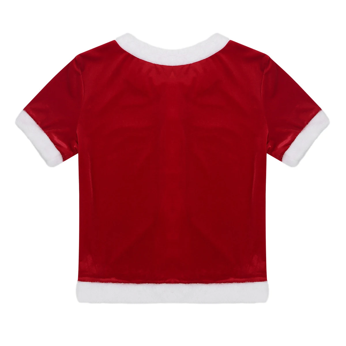 Adulti Morbido Velluto di Natale Babbo Natale di Natale Costume Manica Corta Rosso Magliette e camicette con Shorts Set di Natale, Gli Uomini Del Partito di Cosplay del Vestito Operato vestito