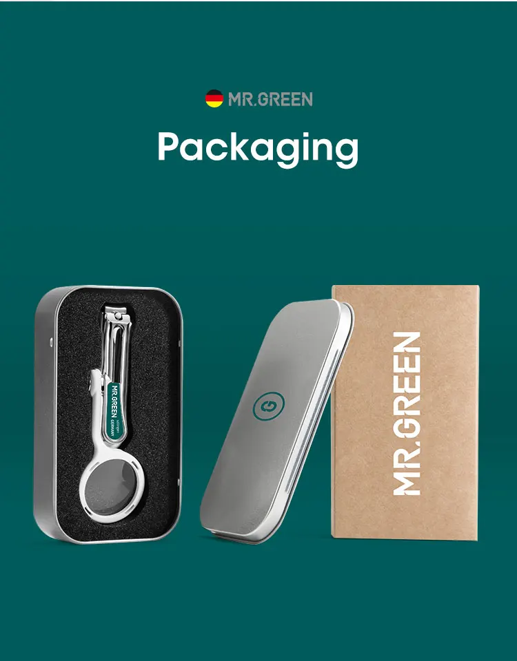 MR.GREEN Nagelknipser mit Lupe für Sehbehinderte, Edelstahl, spritzwassergeschützt, Maniküre-Werkzeug, Geschenkidee – Detail 12