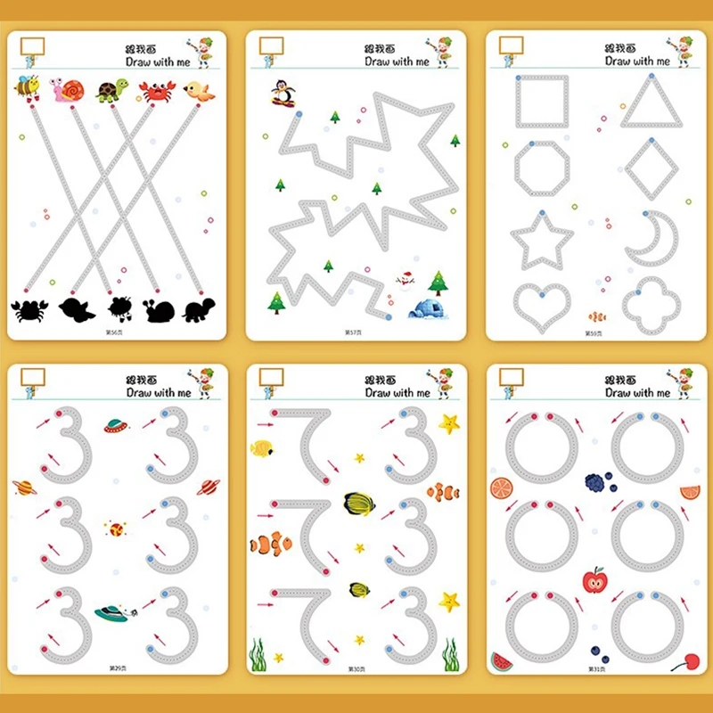 Magical Tracing Workbook เด็กก่อนวัยเรียนของเล่นเพื่อการศึกษา Erasable Reusable เด็ก Logical Thinking การฝึกอบรม DQ