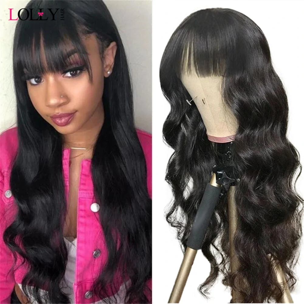 Highlight Wig Human Hair Body Wave Wig 4/27 Honey Blonde Brown Wig With Bangs Human Hair Wigs For Women Brazilian Remy Hair Wigs