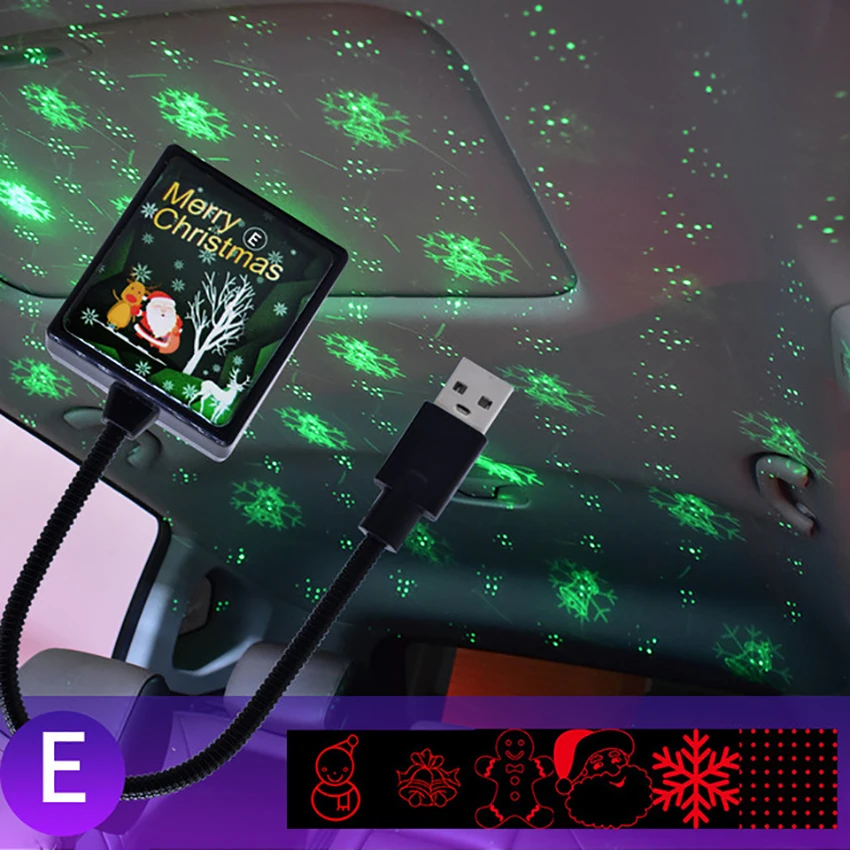 عيد الميلاد كشاف ضوئي ضوء النجوم كشاف ضوء ، الصوت المنشط ، USB ليلة ضوء زينة للمنزل غرفة السيارة الطرف