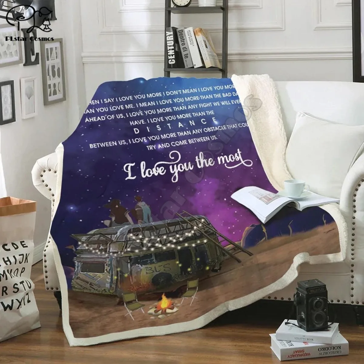 Camping In Falling Star Night Fleece Blanket 3D full printed Wearable Blanket Adults/kids Fleece Blanket drop shippng style -2