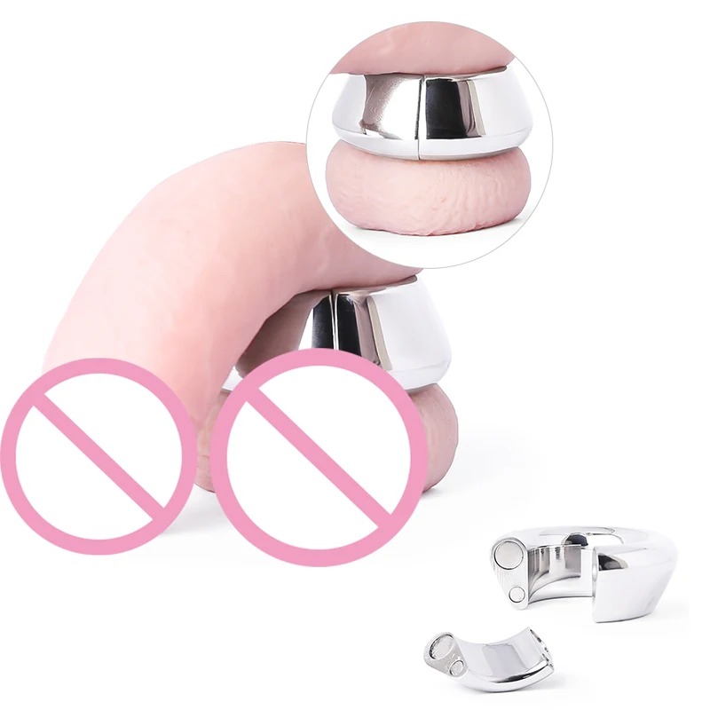 Magnetic Stainless Steel Heavy Duty Weight Ball Stretcher Scrotum Penis Ring Lock Delay Ejaculation Adult Sex Toys For Male