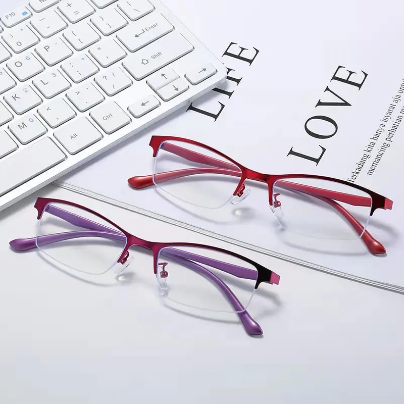 

0-600Ultra light myopia glasses female half frame business glasses anti blue radiation eye protection