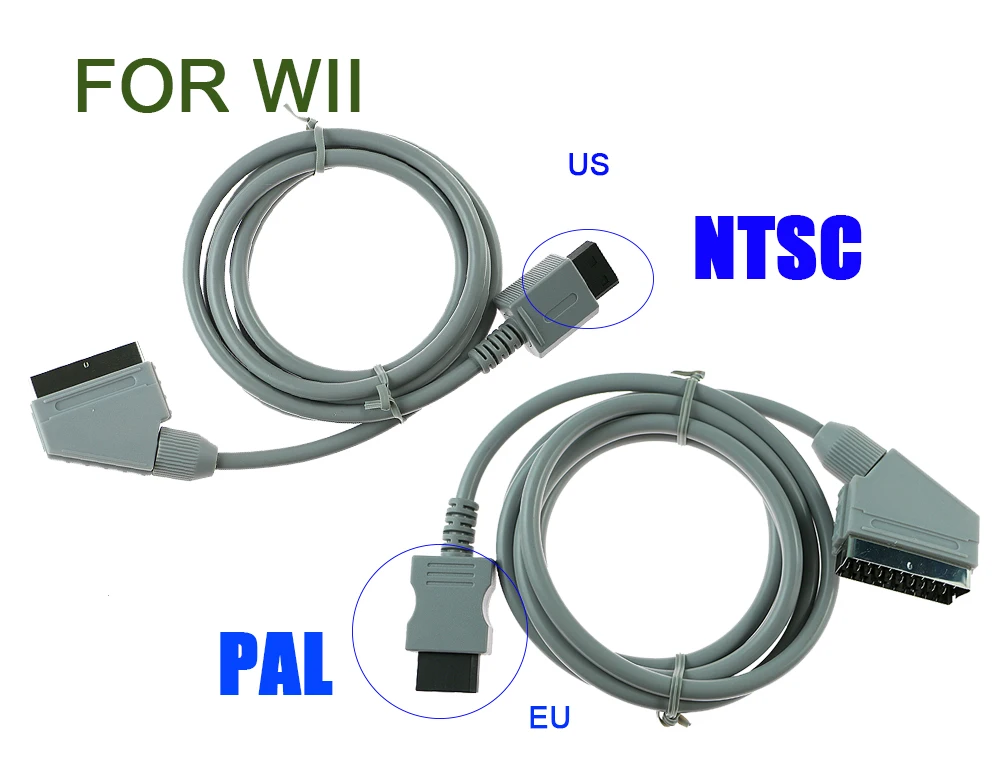 

10PCS RGB Scart Cable Video HD HDTV Cord For Wii Console Game RGB Scart Cable Video HD HDTV Cord EU/US Plug (PAL/NTSC)