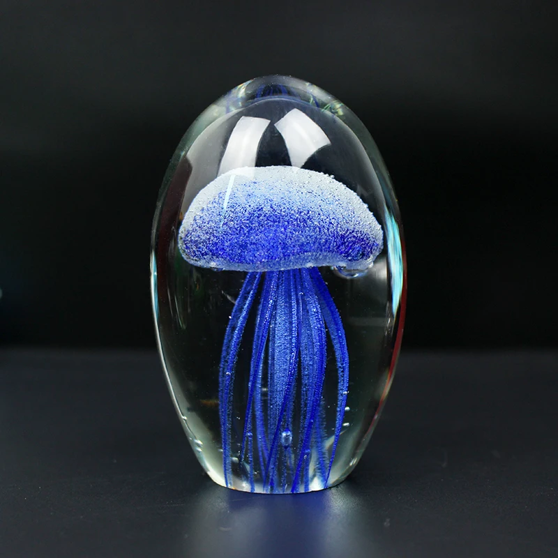 Amazing 3D Colorful Crystal Glass Jellyfish Model Paperweight Home  Decoration Accessories Figurines Handmade Ornaments