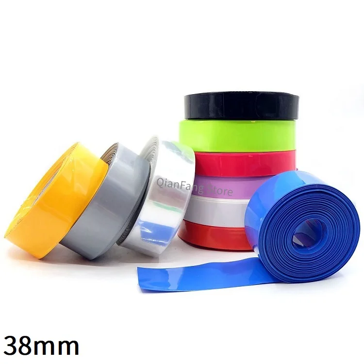 PVC Heat Shrink Tube 58mm Width Blue Clear Shrinkable Cable Sleeve Sheath Pack Cover for 18650 Lithium Battery Film Wrap