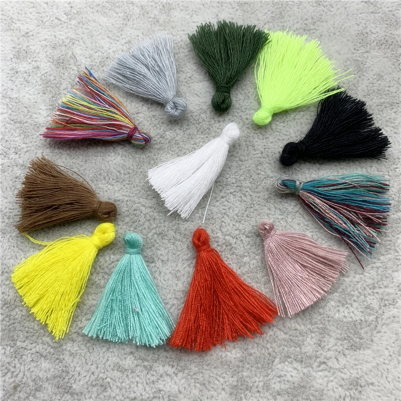 30pcs/Lot 3cm Cotton Small Tassels Fringe Cotton Tassels Trim For Sewing Curtains Accessories DIY Home Wedding Decoration