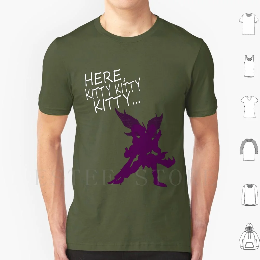 Here Kitty T Shirt Cotton Men DIY Print Legends Riot Games Video Video Games Render Forpiltover War Youtube Twitch Trick2g