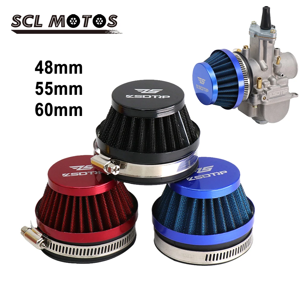 Scl motos 50mm 60mm universal motocicleta filtro de ar entrada cogumelo cabeça ar mais limpo para fora-estrada atv quad sujeira pit bike