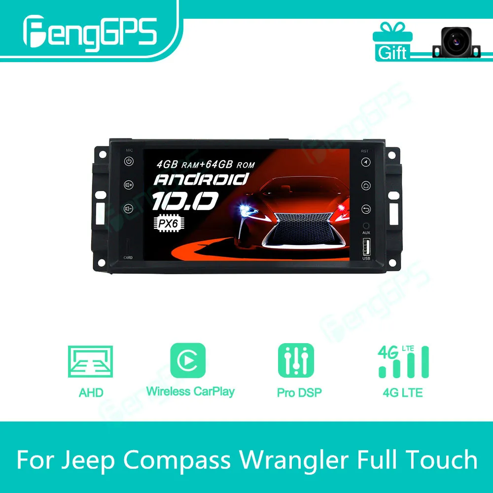 

Автомагнитола для Jeep Compass Wrangler, мультимедийный DVD-плеер на Android, с GPS, сенсорным экраном и радио, типоразмер 2 Din