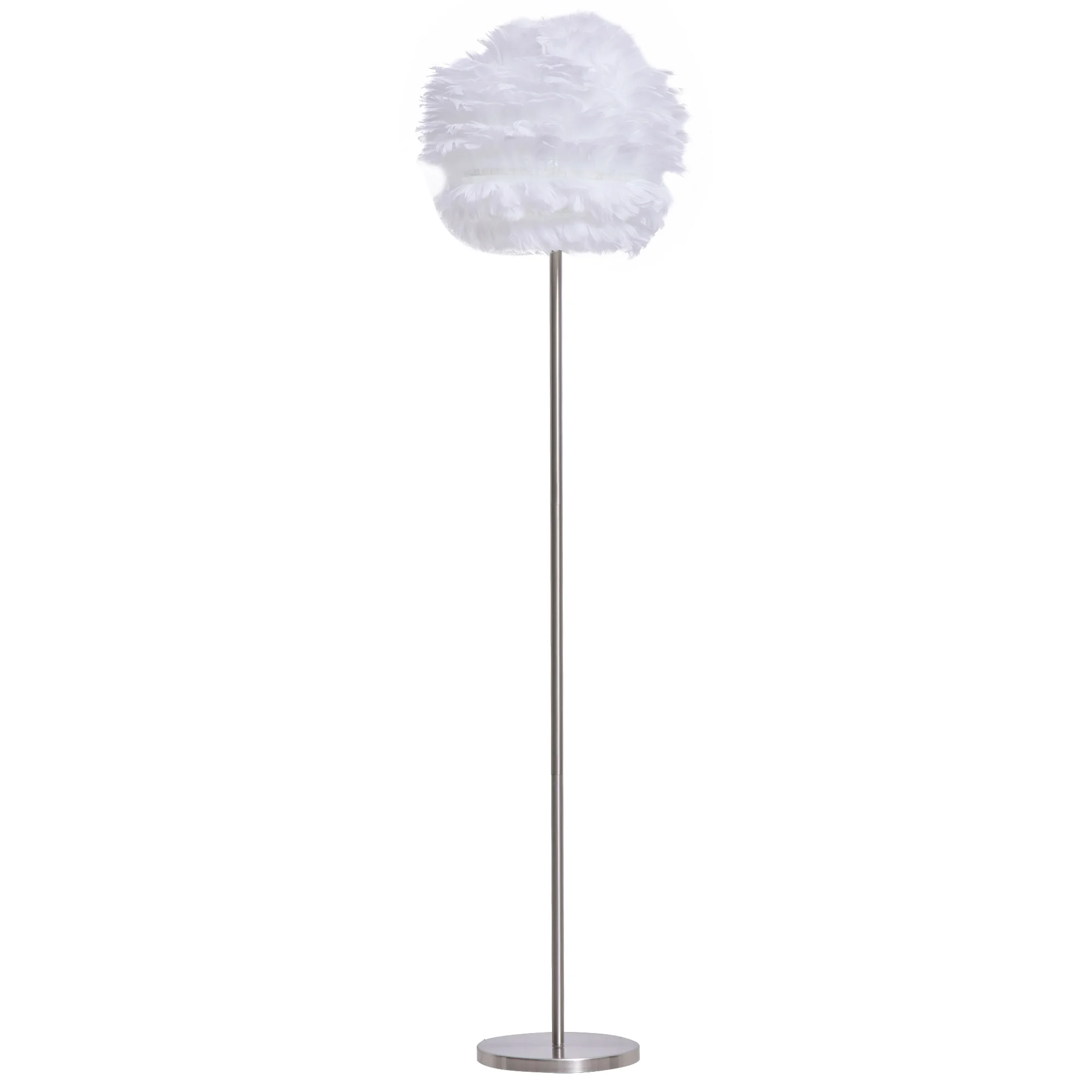 HOMCOM floor lamp goose feather lampshade with Pedal switch for bulb Max. 40 W 40x40x160 cm White