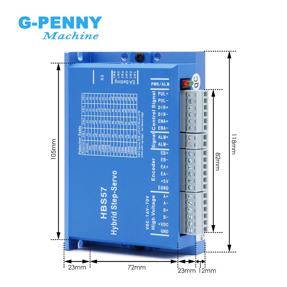 Imagem -02 - Chegada de Novo Nema23 Circuito Fechado Motor Deslizante 2.2nm Hbs57 & 57hs20n Hybird Servo Driver Fase dc 1670v Cnc Roteador Impressora 3d