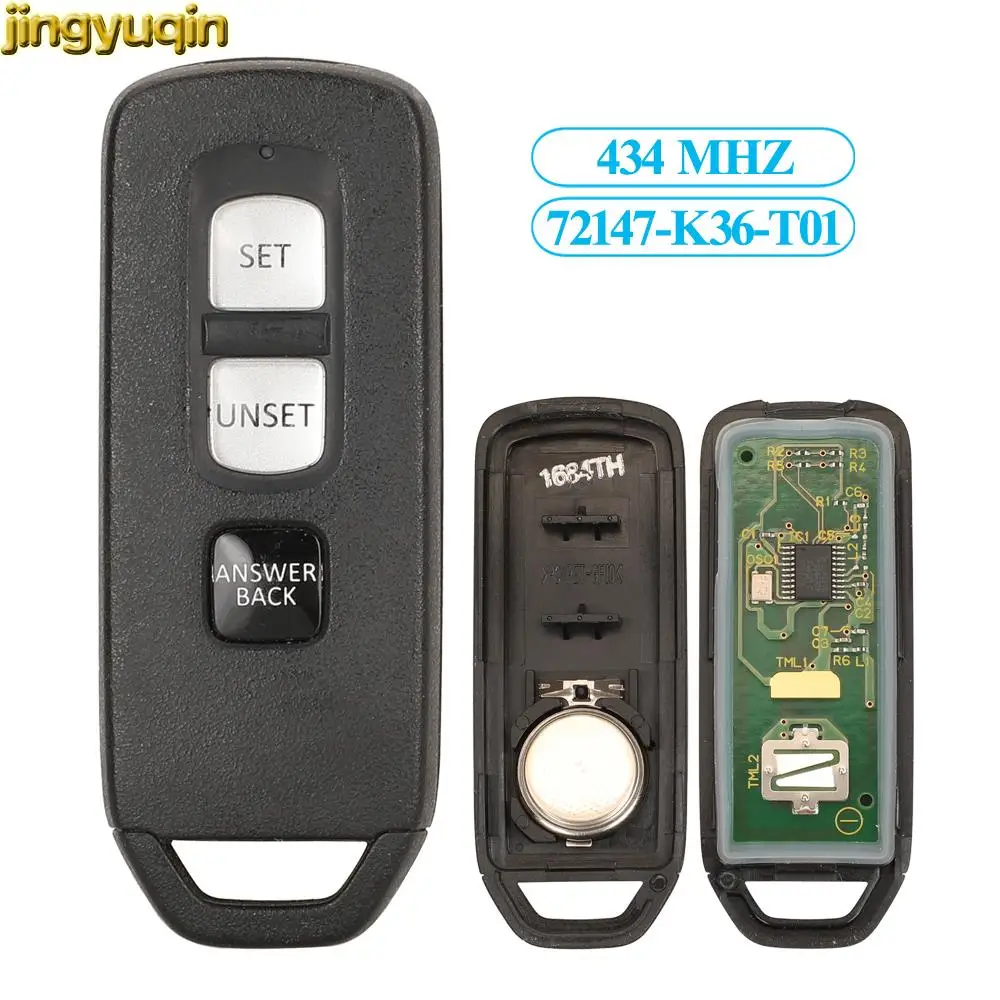 

Jingyuqin Motorbike Remote Fob 434MHZ 72147-K36-T01 For Honda MotorCycle Key Original Factory 3 Buttons