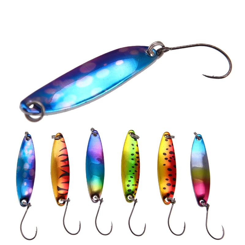 1PCS Metal Spoon Hard Fishing Lure Artificial Wobblers for Trolling Trout Spoon Bait Bass Pike with Single Hook 3.5G-5g