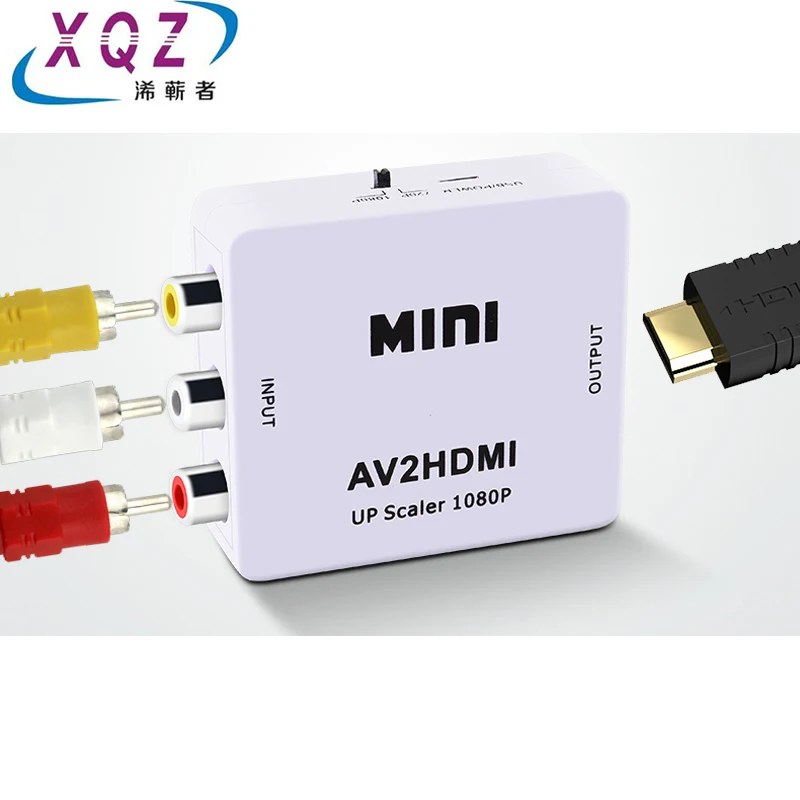 Преобразователь AV-HDMI 1080P видео мини AV2HDMI адаптер преобразователь для HDTV проектора телевизионной приставки DVD