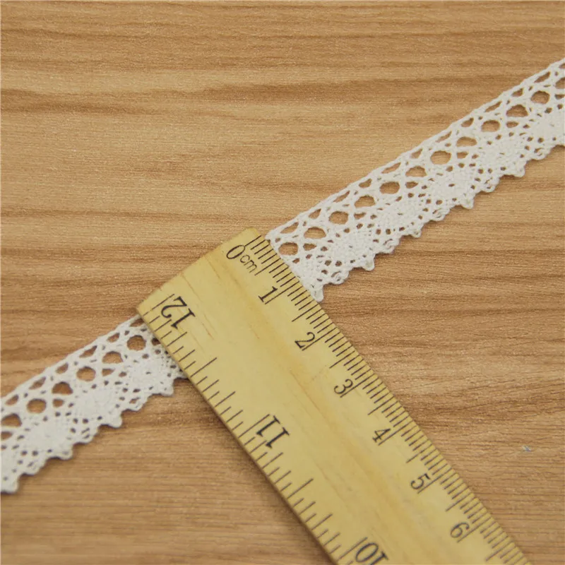 15mm Ivory Cotton Lace Trim Fabric Sewing Accessories 500 Yards for Wedding Dress Decoration Craft Supplies  LC008-R