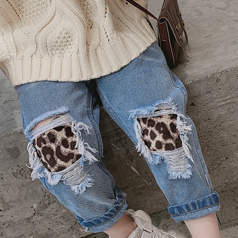 Kids Pants 2023 Autumn New Korean Version New Girl\'S Japanese Style Three-Dimensional Cut Casual Straight-Leg Jeans