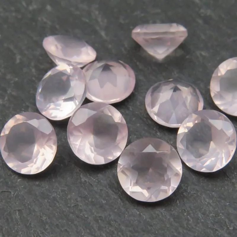 

3 Pieces Natural Rose Quartz Faceted Loose Gemstones Lot